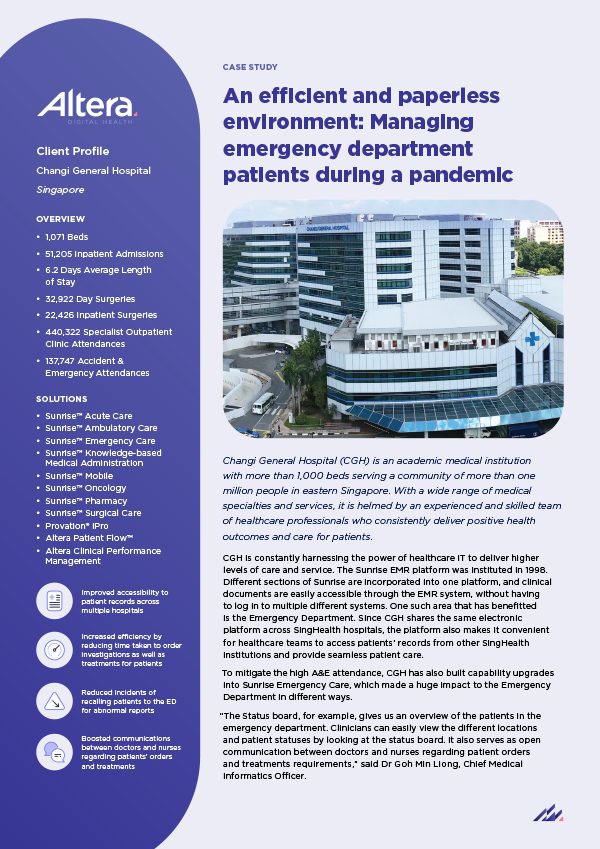 Changi General Hospital Sunrise Emergency Care Client Story